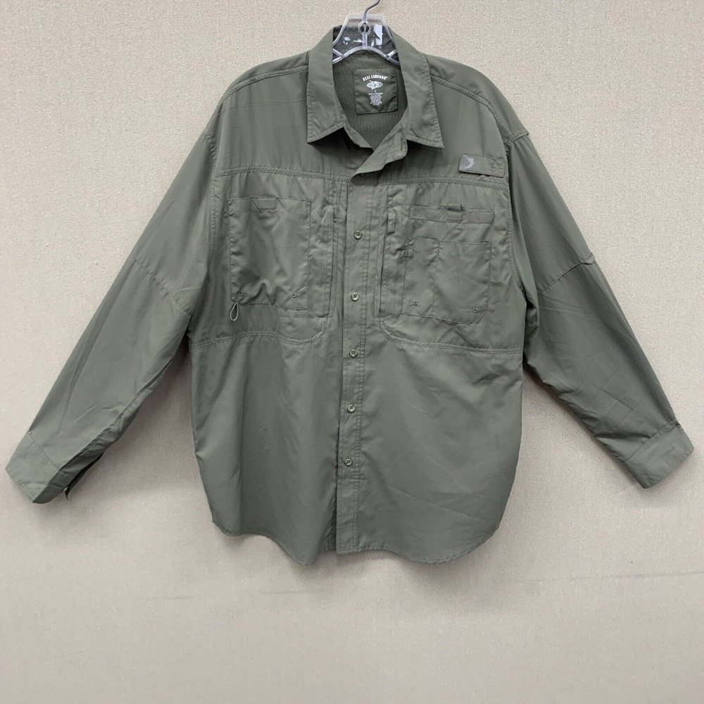 Reel Legends Green Fishing Shirt Mens Size L